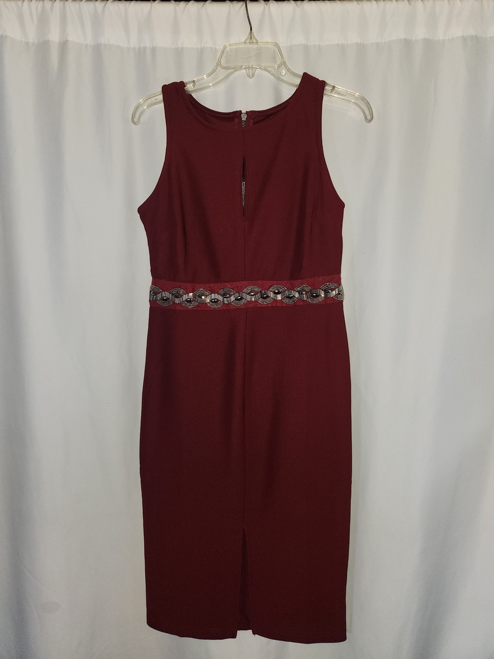 Midi Sheath Dress w/Beaded Waist #embellished #sophisticated #wedding #elegant